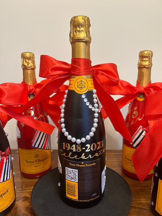 Celebration Hand Painted Champagne Bottle