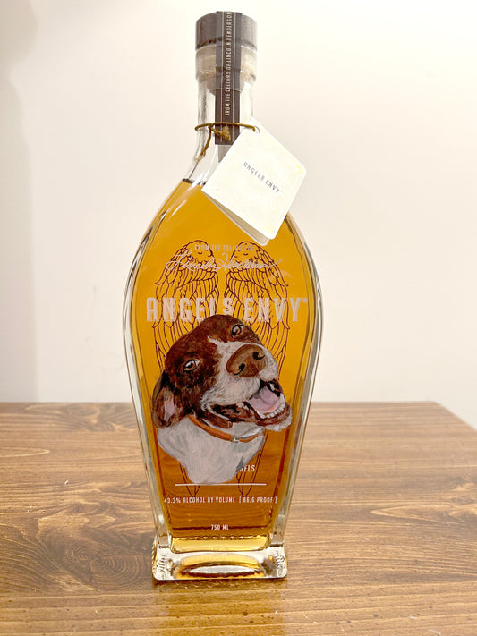 Pet Hand Painted ANGELS ENVY Whiskey Bottle