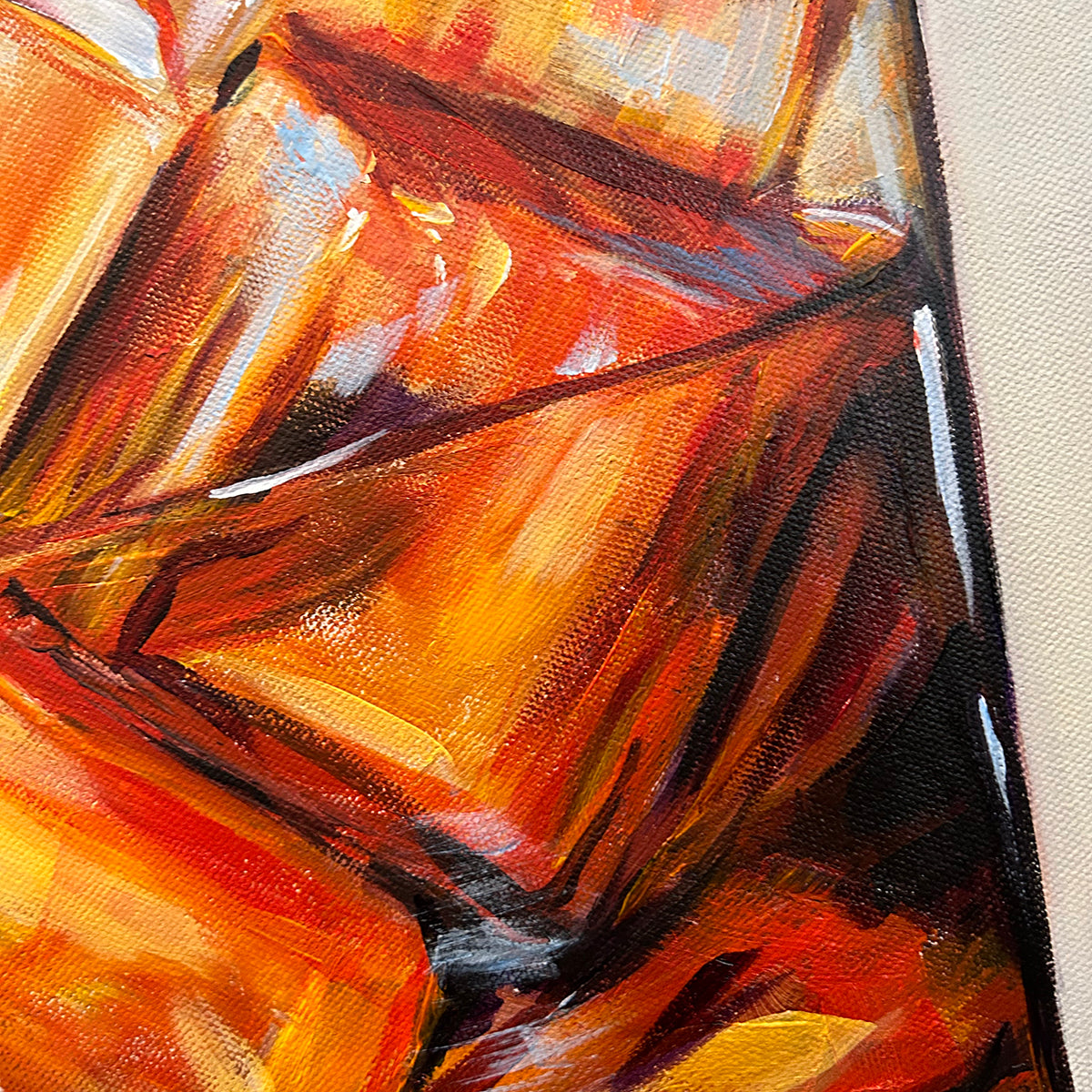 ON THE ROCKS ORIGINAL ACRYLIC 20"x20"x1.5" STRETCH CANVAS PAINTING