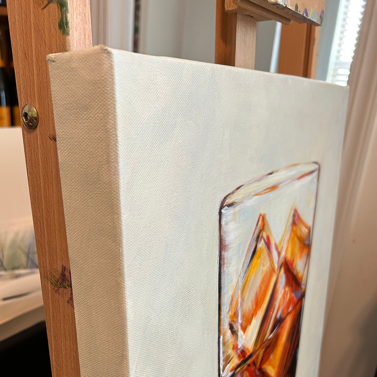 ON THE ROCKS ORIGINAL ACRYLIC 20"x20"x1.5" STRETCH CANVAS PAINTING