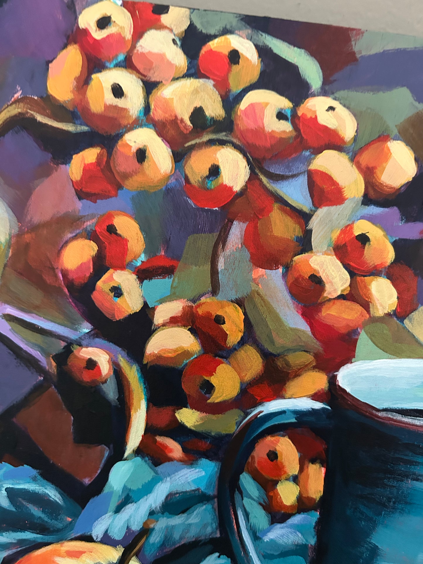 COZY AUTUMN | Original acrylic painting on cradle wood canvas | 12”x 12” | Impressionistic | Finished Edges | (Copy) (Copy) (Copy)