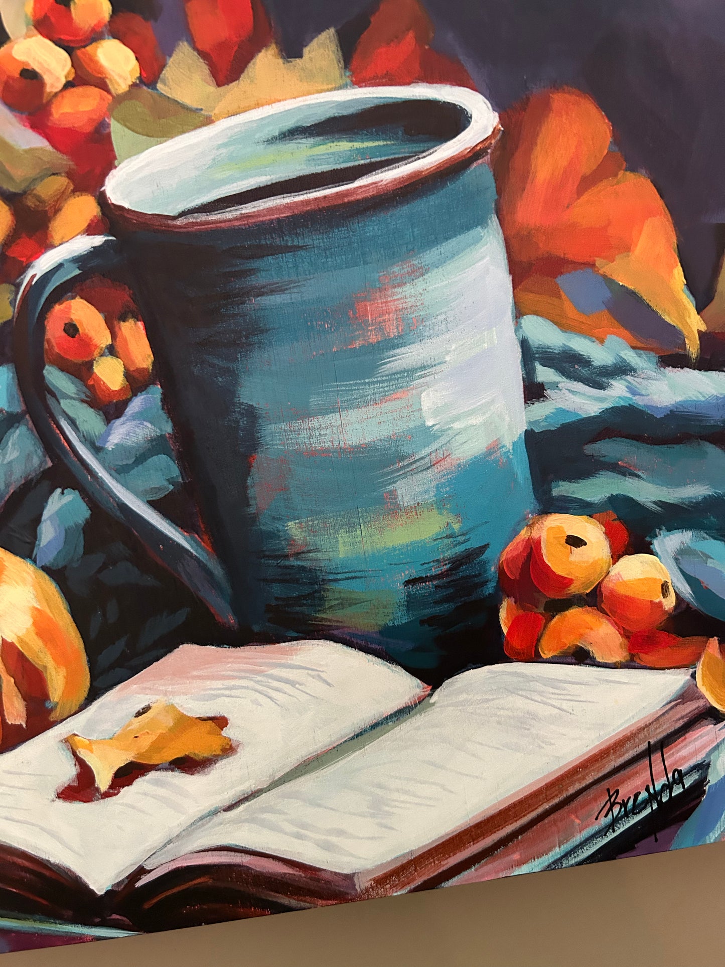 COZY AUTUMN | Original acrylic painting on cradle wood canvas | 12”x 12” | Impressionistic | Finished Edges | (Copy) (Copy) (Copy)