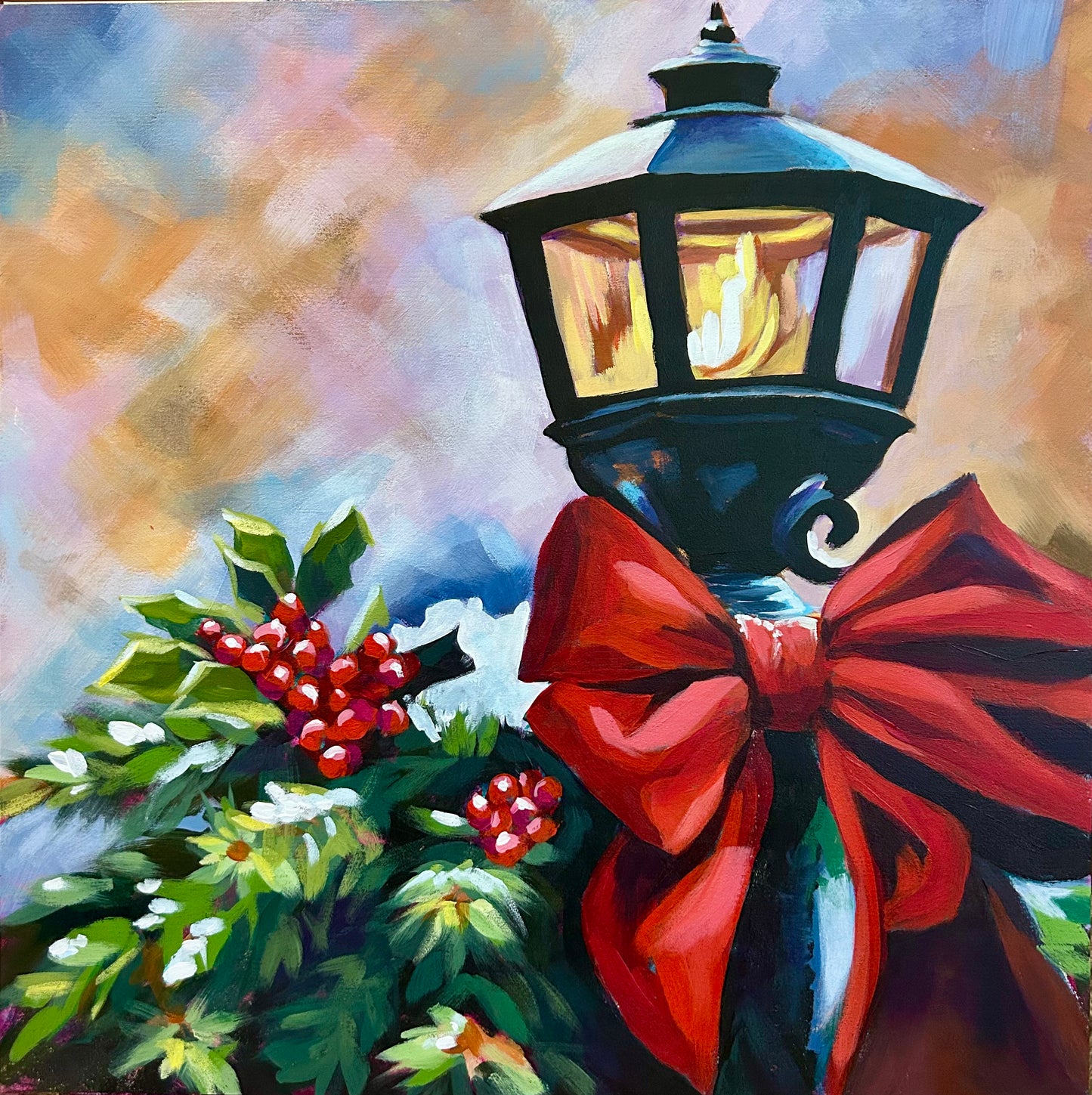CHRISTMAS CARD/SET OF 8/5"X5" WITH ENVELOPES- IMAGE FROM ORIGINAL ACRYLIC PAINTING