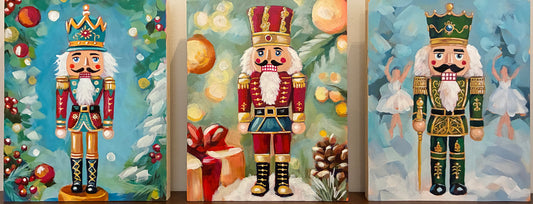 CHRISTMAS NUTCRACKER ART PRINT ON WOOD BLOCK / SHELF SITTER 5x7"