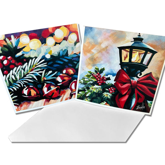 CHRISTMAS CARD/SET OF 8/5"X5" WITH ENVELOPES- IMAGE FROM ORIGINAL ACRYLIC PAINTING