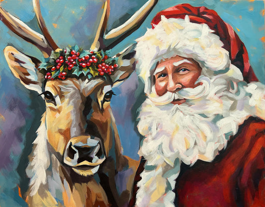 CHRISTMAS CARD/SET OF 8/5"X7" WITH ENVELOPES IMAGE FROM ORIGINAL ACRYLIC PAINTING