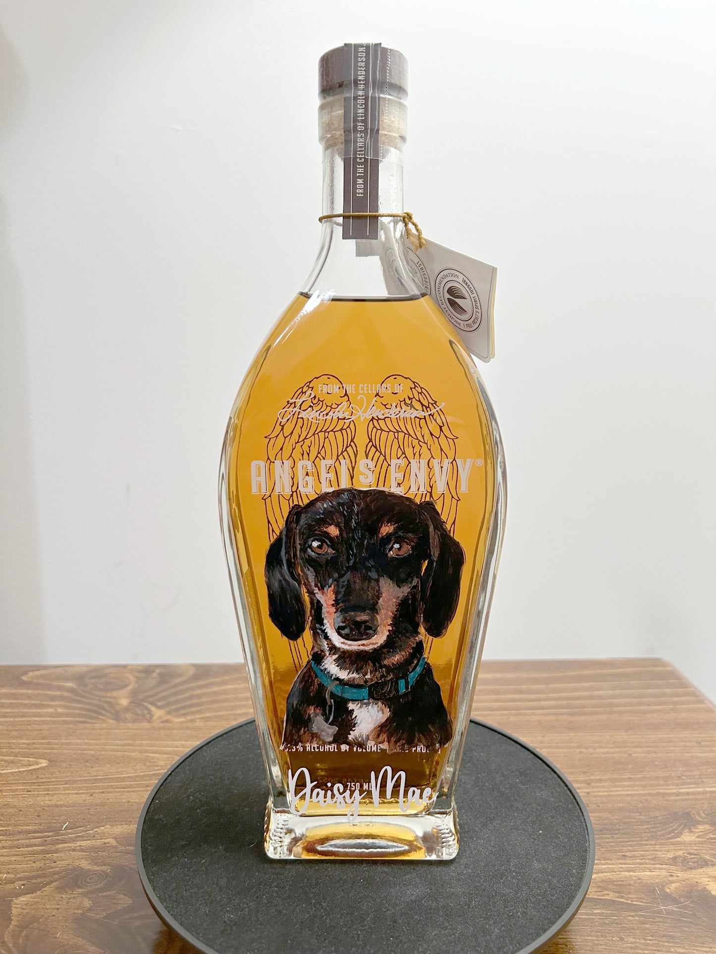 Pet Hand Painted ANGELS ENVY Whiskey Bottle