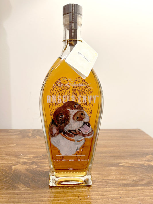 Pet Hand Painted ANGELS ENVY Whiskey Bottle