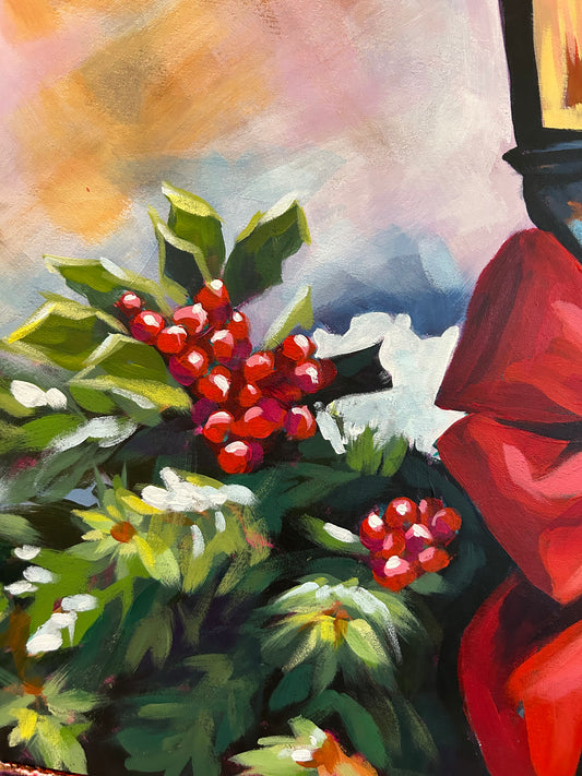 WELCOME | Original acrylic painting on cradle wood canvas | 16”x 16” | Impressionistic | Finished Edges