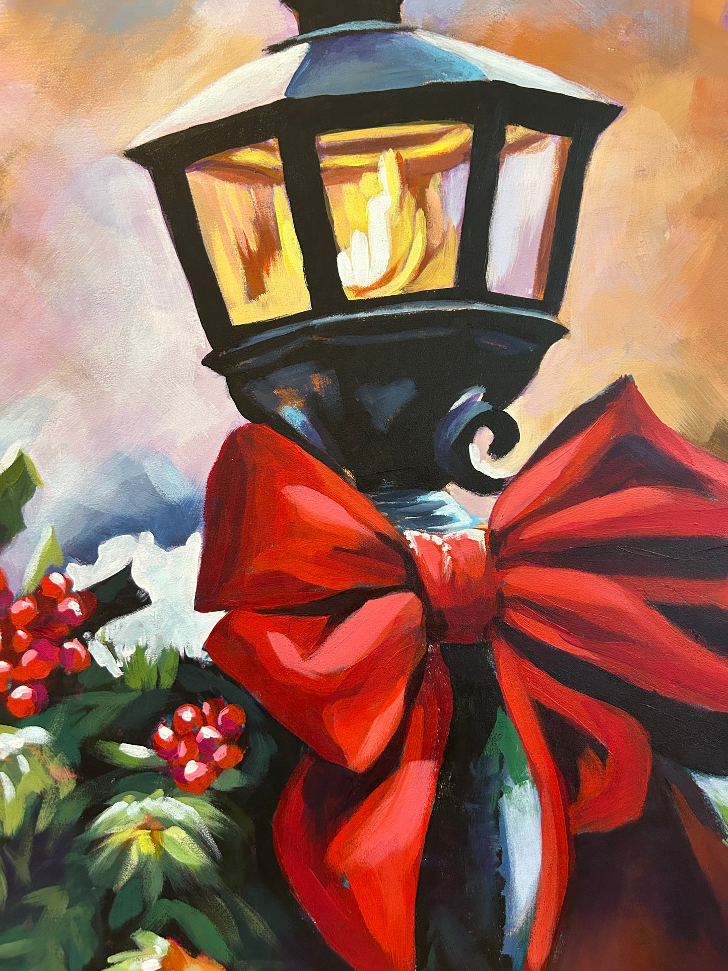 WELCOME | Original acrylic painting on cradle wood canvas | 16”x 16” | Impressionistic | Finished Edges