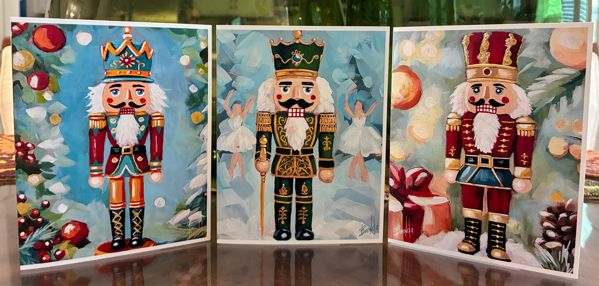 FOLDED CHRISTMAS CARD/SET OF 8 / 4x5" WITH ENVELOPES IMAGE FROM ORIGINAL ACRYLIC PAINTINGS