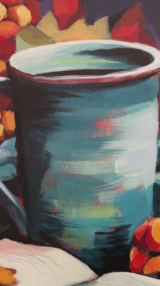 COZY AUTUMN | Original acrylic painting on cradle wood canvas | 12”x 12” | Impressionistic | Finished Edges | (Copy) (Copy) (Copy)