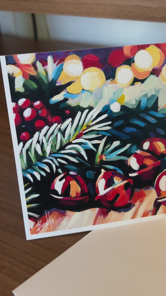 CHRISTMAS CARD/SET OF 8/5"X5" WITH ENVELOPES- IMAGE FROM ORIGINAL ACRYLIC PAINTING