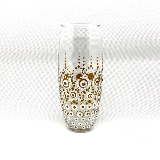 Dot Mandala Art | Bride and Groom Champagne Glasses | Stem & Stemless