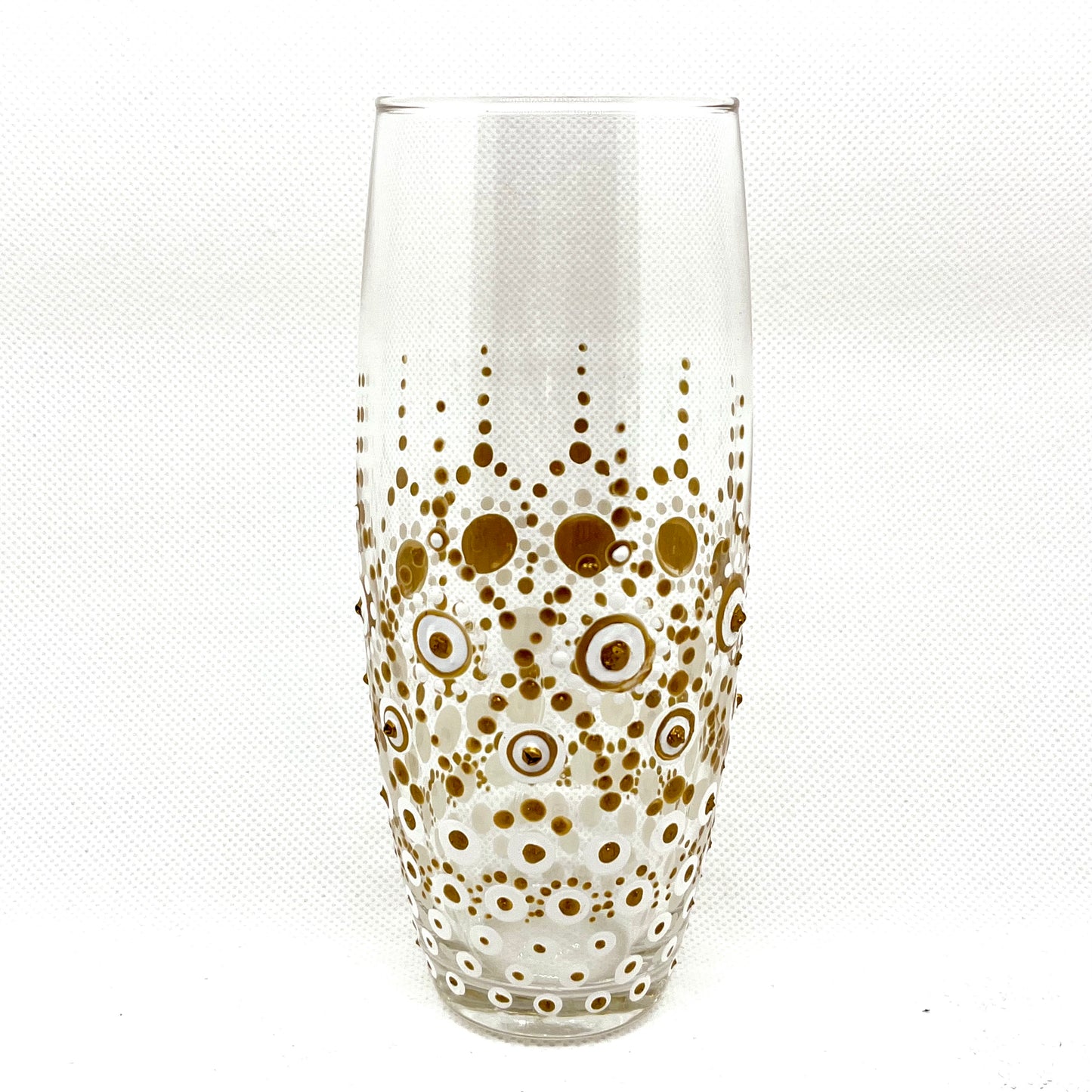 Dot Mandala Art | Bride and Groom Champagne Glasses | Stem & Stemless